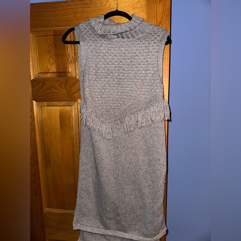 Nomad Gray Asymmetrical Sleeveless Sweater Dress